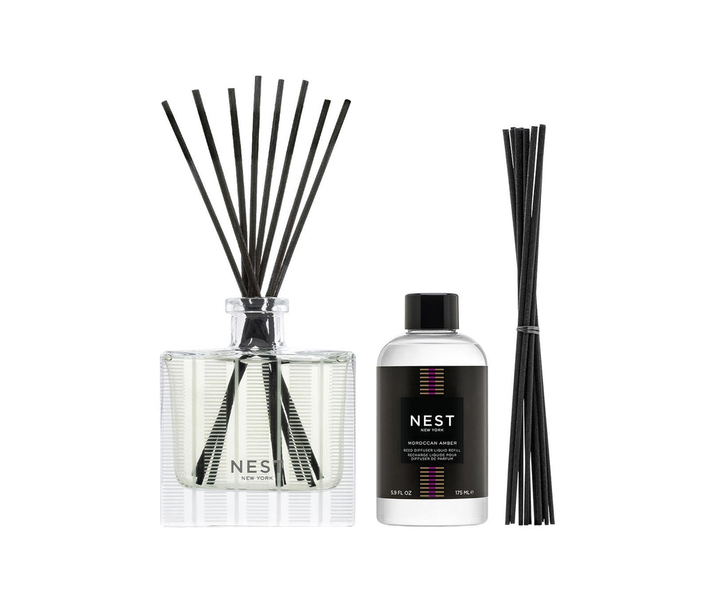 Moroccan Amber Reed Diffuser & Liquid Refill Set