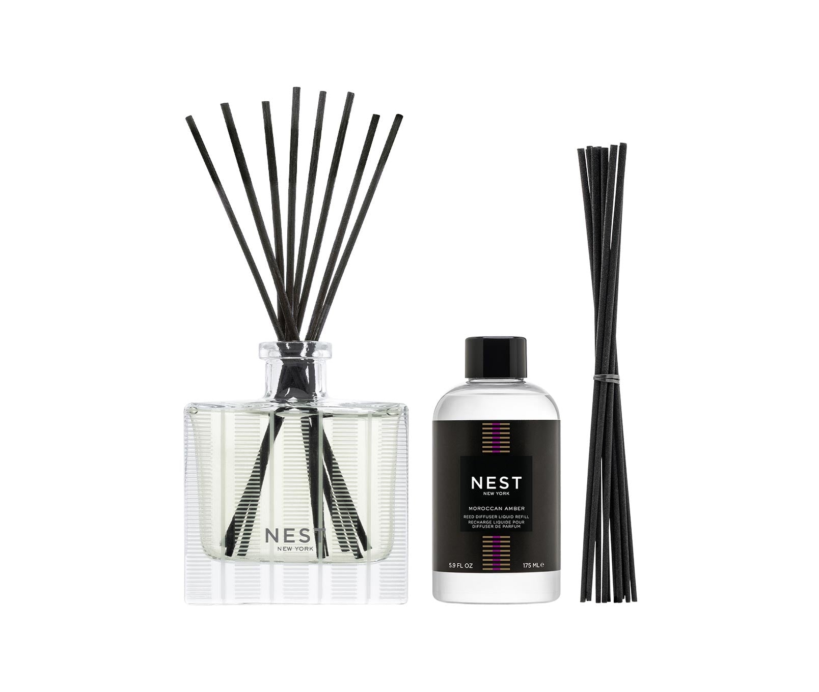 Moroccan Amber Reed Diffuser & Liquid Refill Set