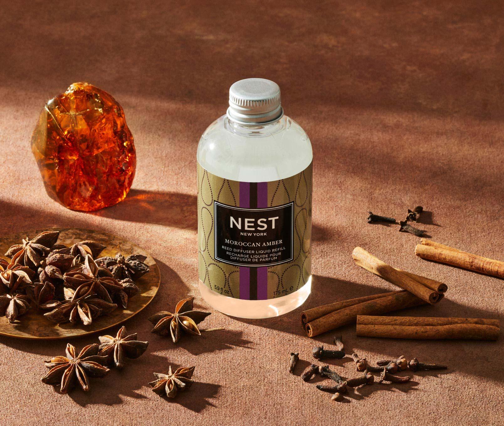 Moroccan Amber Reed Diffuser & Liquid Refill Set