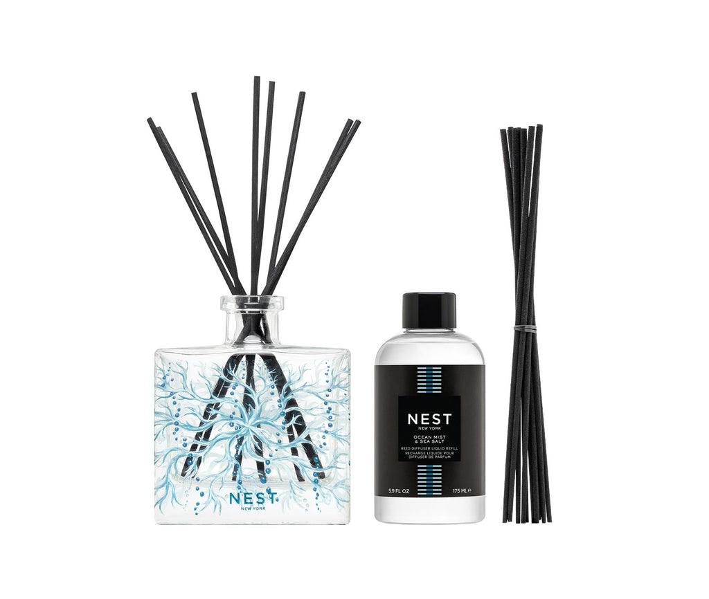 Ocean Mist & Sea Salt Decorative Reed Diffuser & Liquid Refill Set